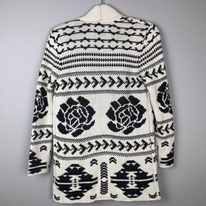 BB DAKOTA Rose Knit Cardigan white black NWT